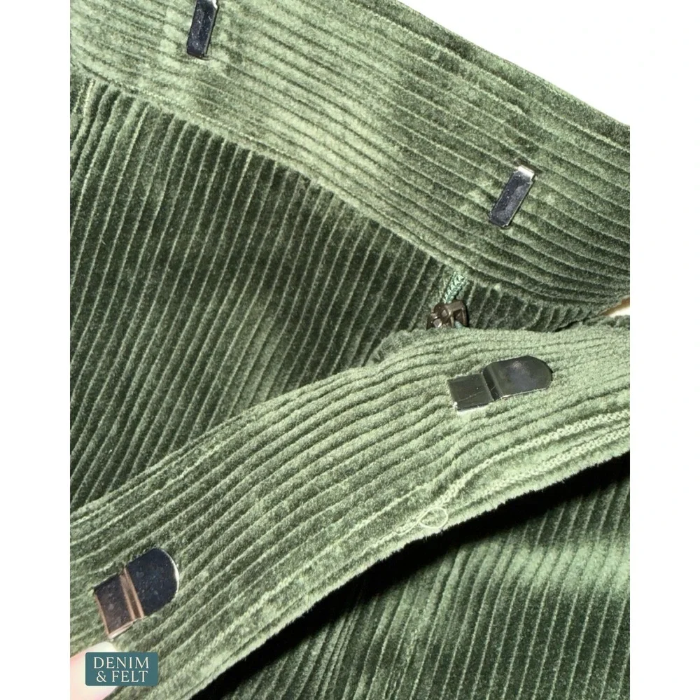 NEW Polo Ralph Lauren Olive Corduroy Pleated Straight Leg Pants‎ 32x33 Classic